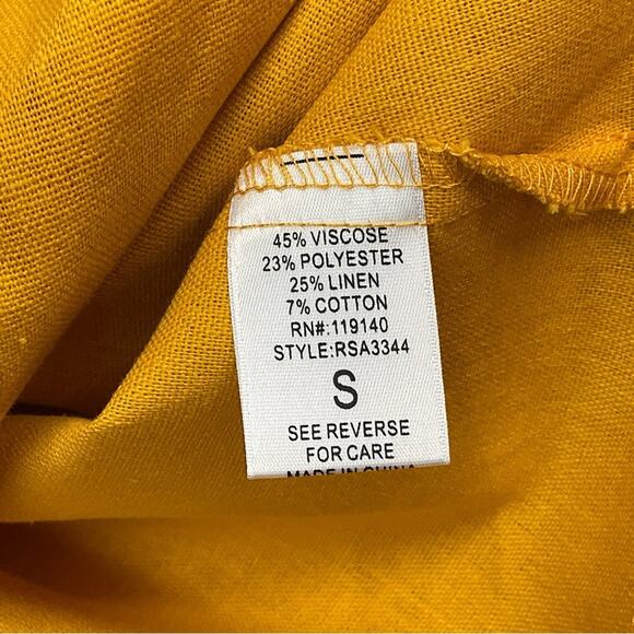 Purple Snow Sun Dress Womens Size S Mustard Yellow Corset Style Button Up Belted - Picture 3 of 10